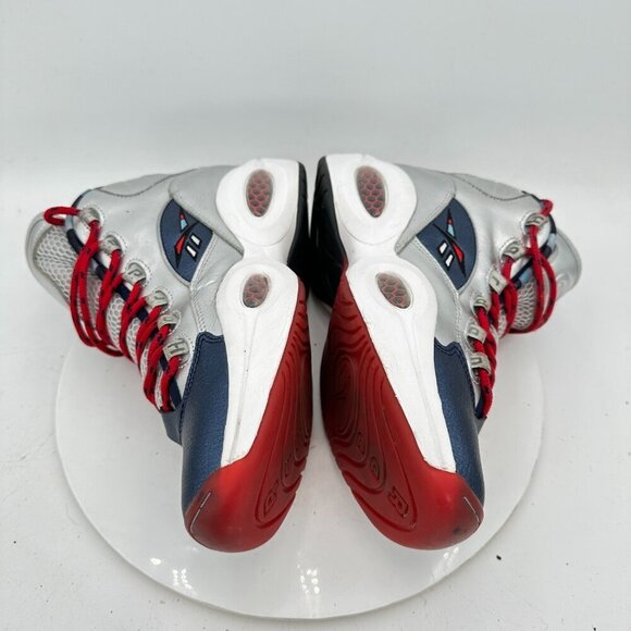 Reebok Question Mid x James Harden Cross Over Men Size 10 Silver Blue Red Shoes - Picture 7 of 11